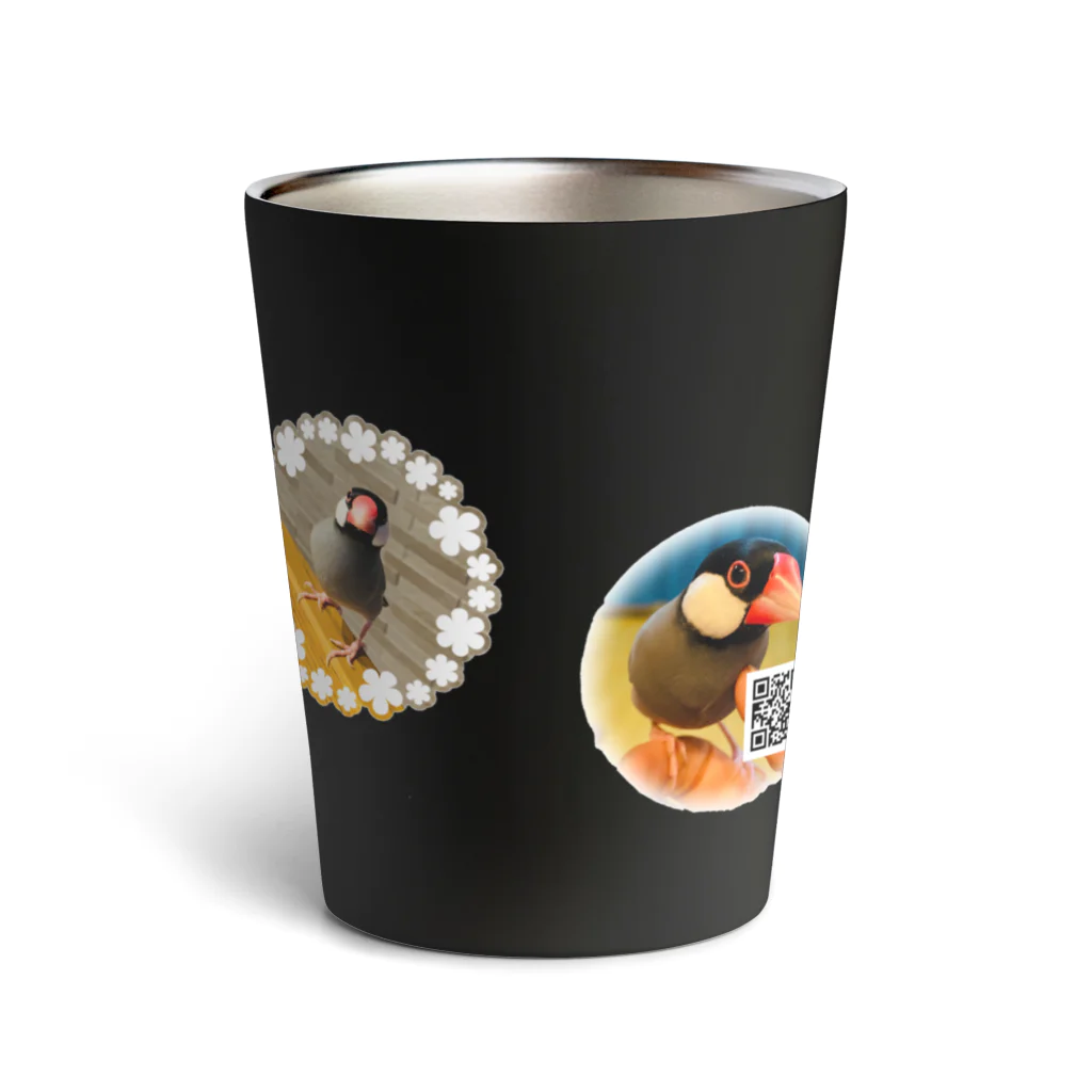 推しのある人生をの文鳥のはるさめちゃん Thermo Tumbler