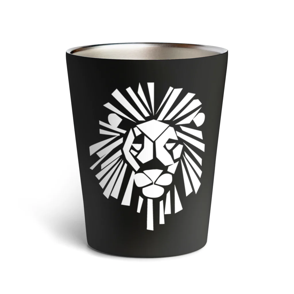 chicodeza by suzuriのホワイトライオンマーク Thermo Tumbler