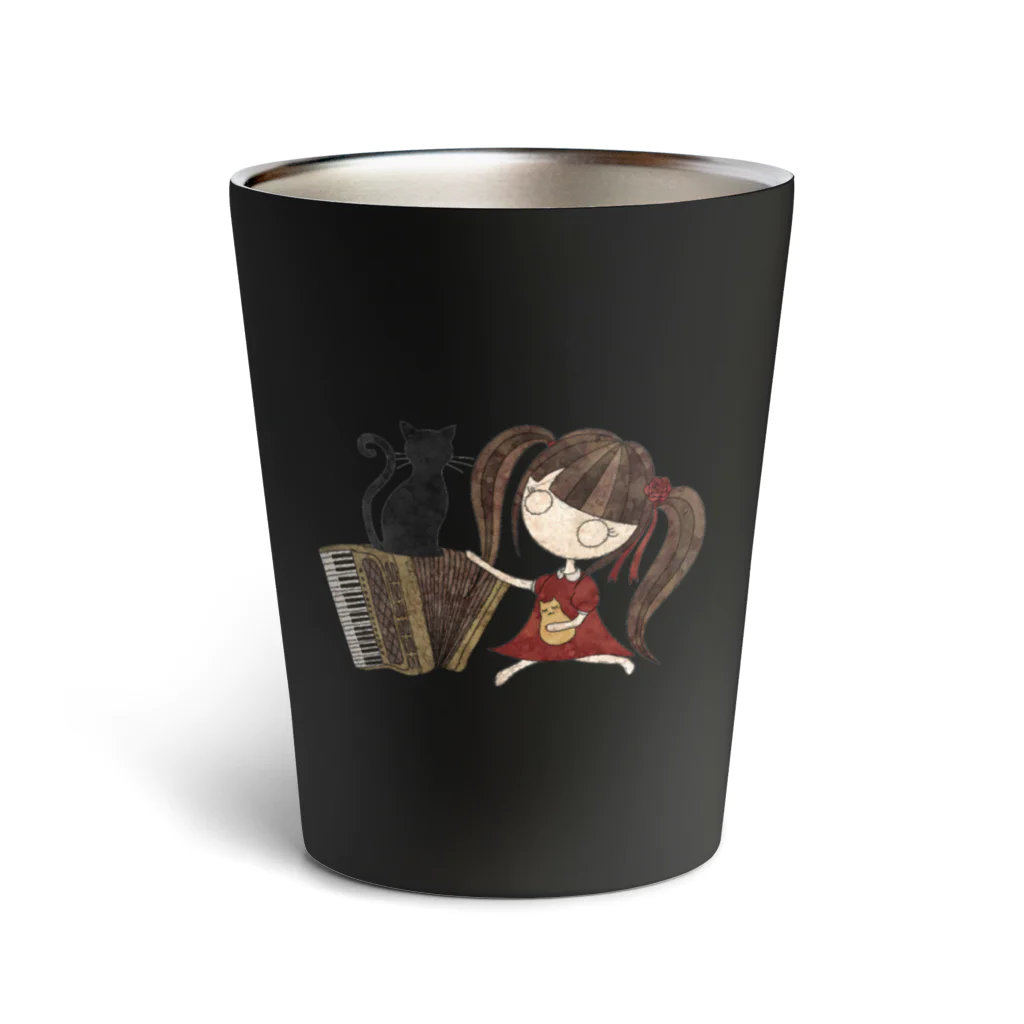 めいめい森のベルガットの猫降る夜 Thermo Tumbler