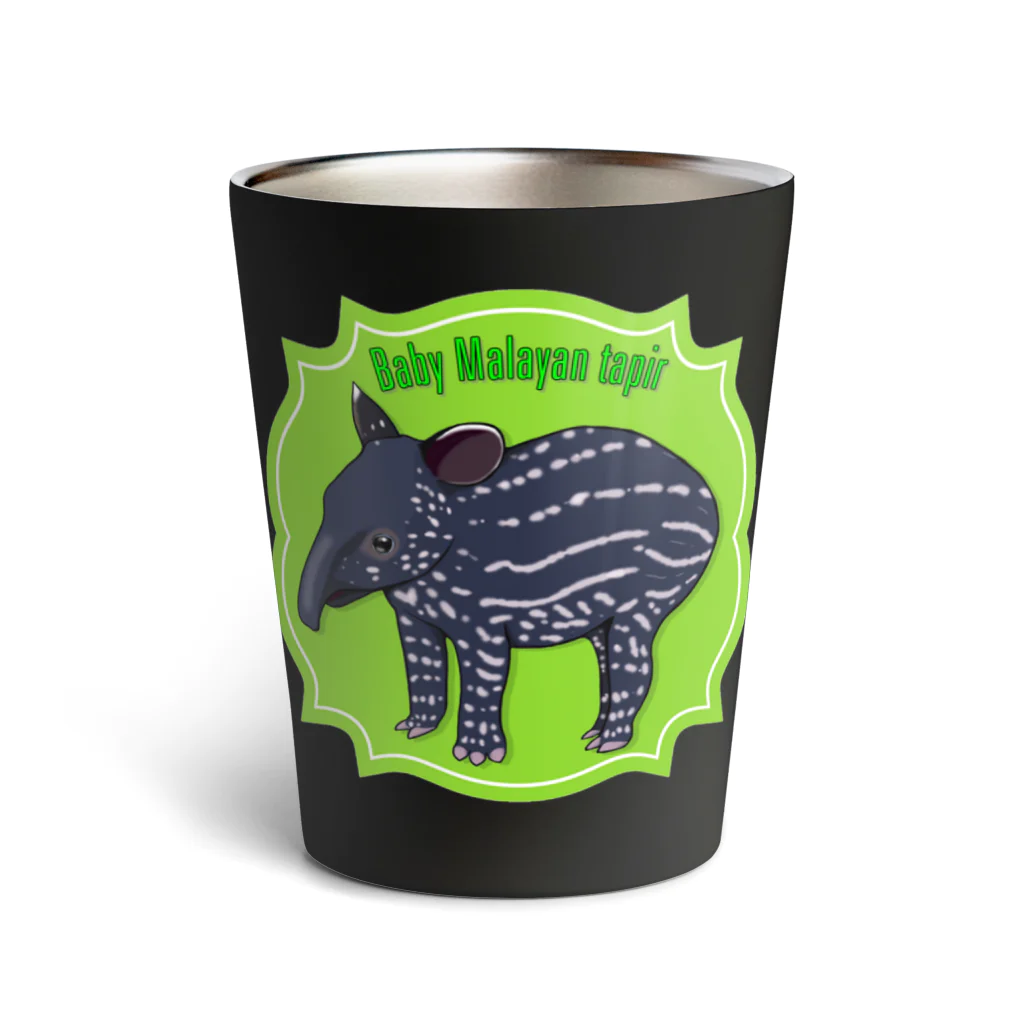 LalaHangeulのBaby Malayan tapir(マレーバクの子供) Thermo Tumbler