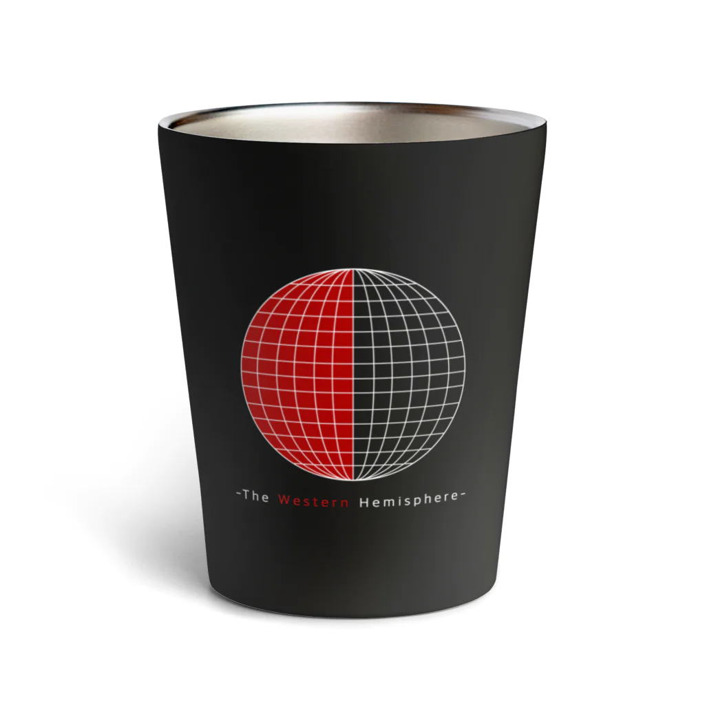 Makaroni_Zのお店の西半球 ブラック Thermo Tumbler