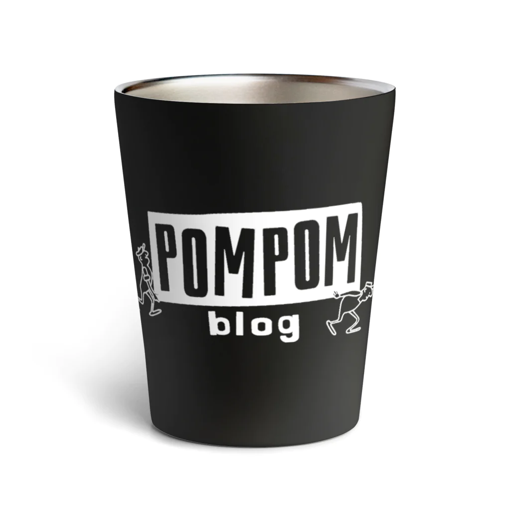 mf@PomPomBlogのPomPomBlog Old Logo（white） Thermo Tumbler