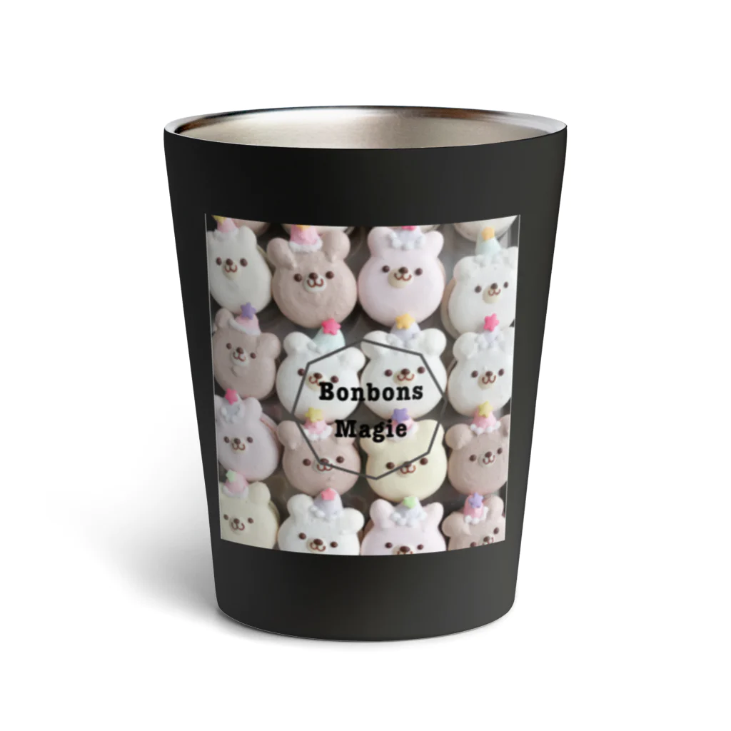 Bonbons magieのパーティーくまちゃんマカロン×ロゴ Thermo Tumbler