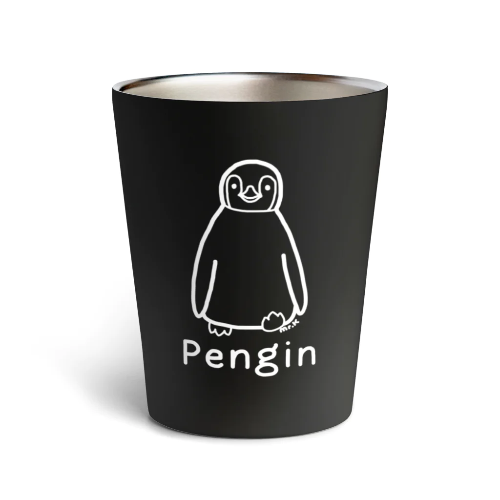 MrKShirtsのPengin (ペンギン) 白デザイン サーモタンブラー