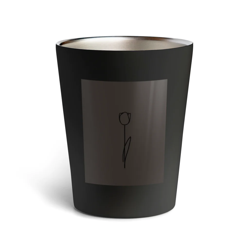 rilybiiの darkcharcoal chocolateBrown Thermo Tumbler