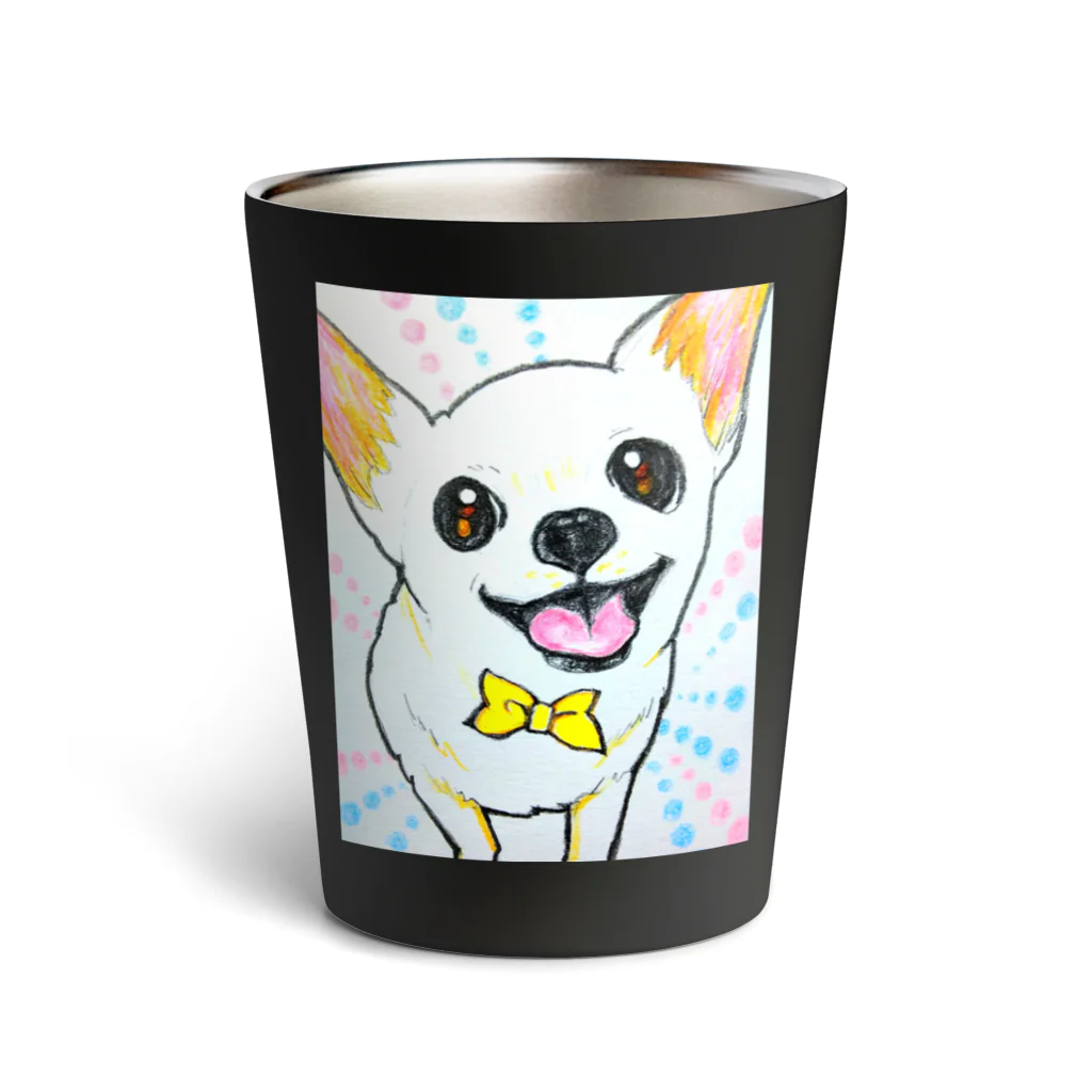 harupink🌸ペット似顔絵illustのイラストわんこ Thermo Tumbler