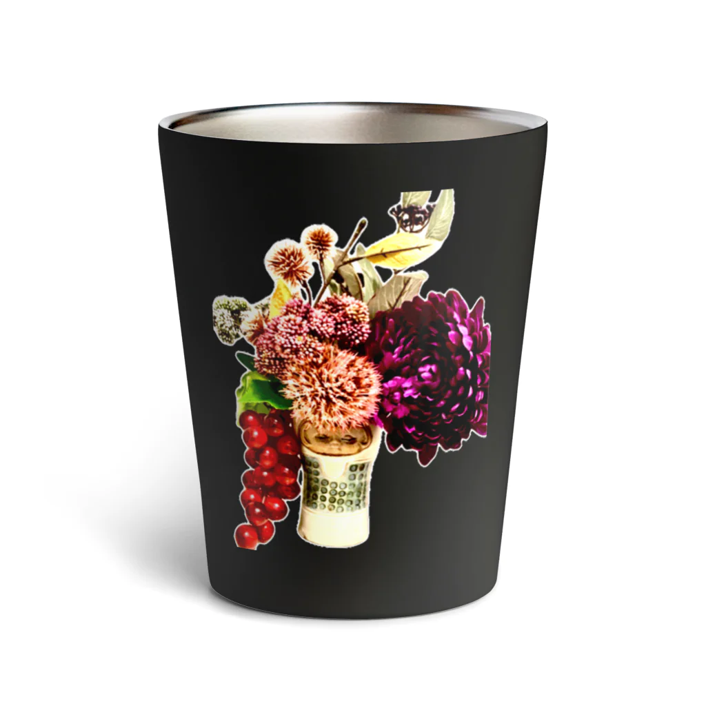 お味噌ちゃん👺LINEスタンプもの壺と花 サーモタンブラー