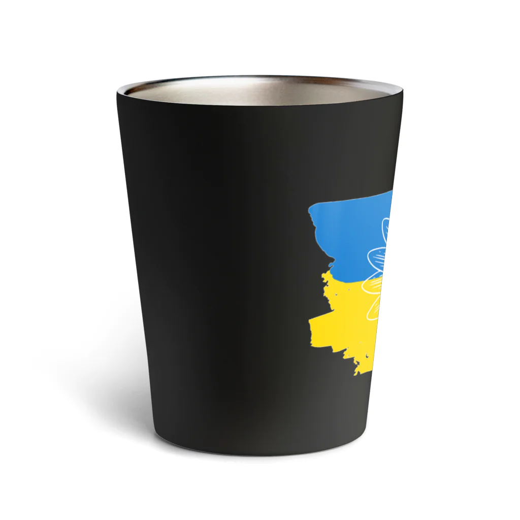 サトオのひまわり・ペイント風ウクライナ国旗色 Thermo Tumbler