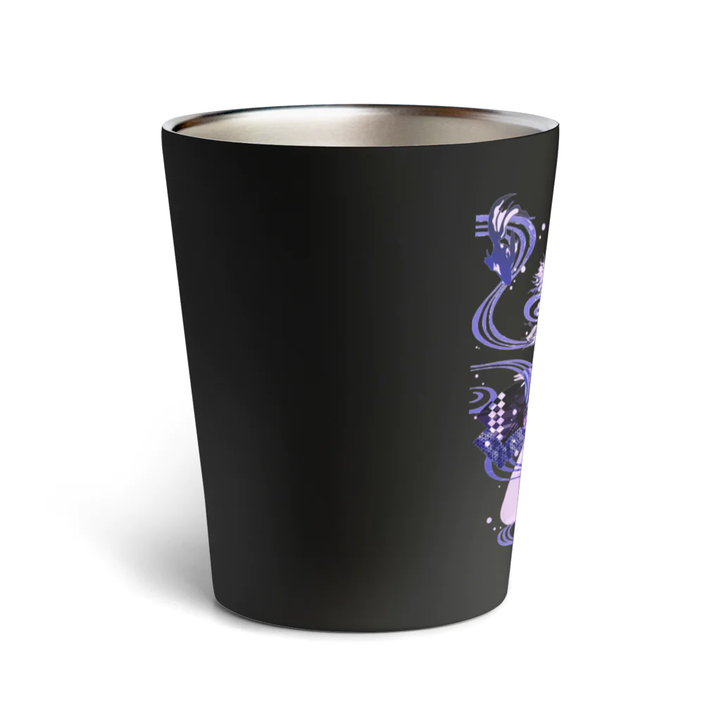 loveclonesの和柄 青の金魚姫3 藤紫 キモノガール 差分 Thermo Tumbler