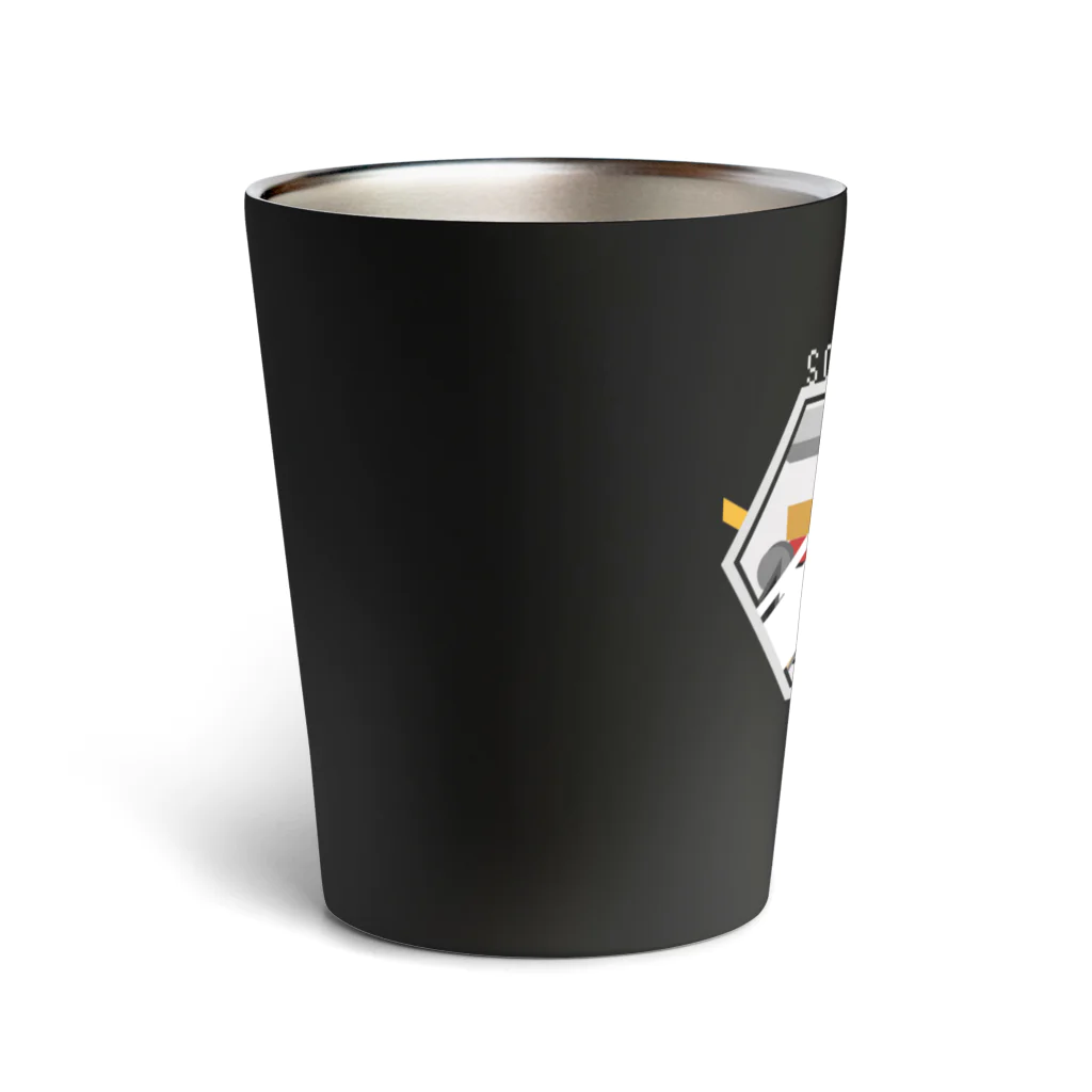 二部ソフトウェア研究部のロッカクメガネ（ホワイト） Thermo Tumbler