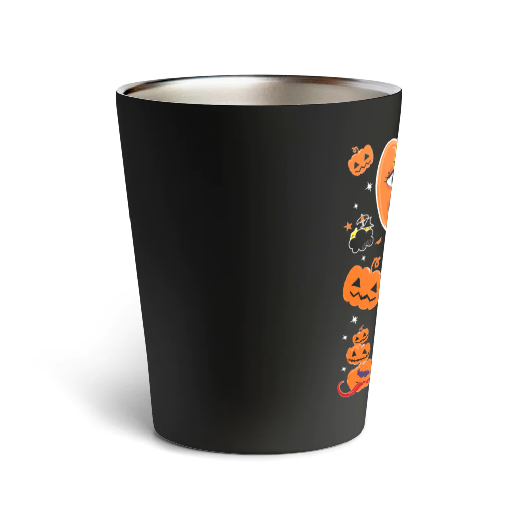 LittleLoroのTHE GREAT PUMPKIN カボチャ大王のお出まし アデリーペンギン オカメインコ Thermo Tumbler