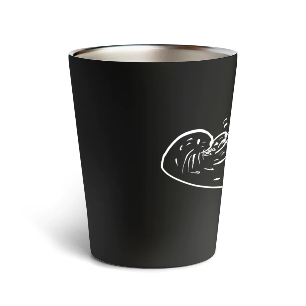 うみうそくん Olivineのお店の貝を割るぷかぷかラッコ・白 Thermo Tumbler