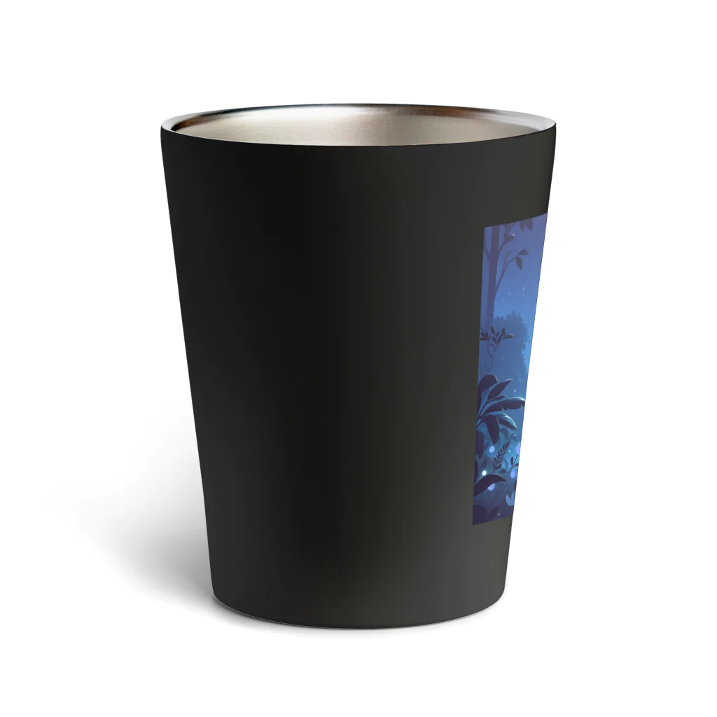 Super_Bluemoonの不思議な世界のゴリラと黒猫の友情🎵 Thermo Tumbler