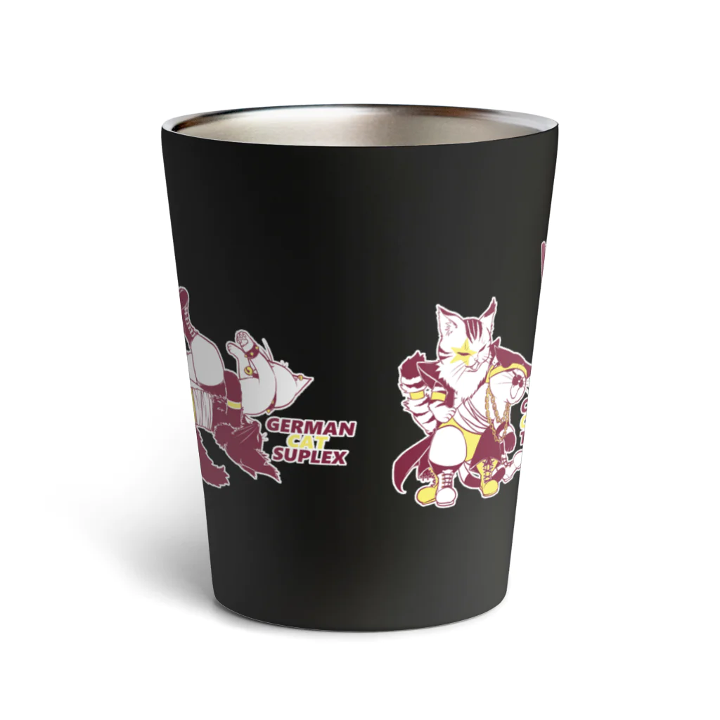 ☆弥＠怪我猫×2保護中のプロレスにゃんこ~プロレス衣装単色ver~ Thermo Tumbler