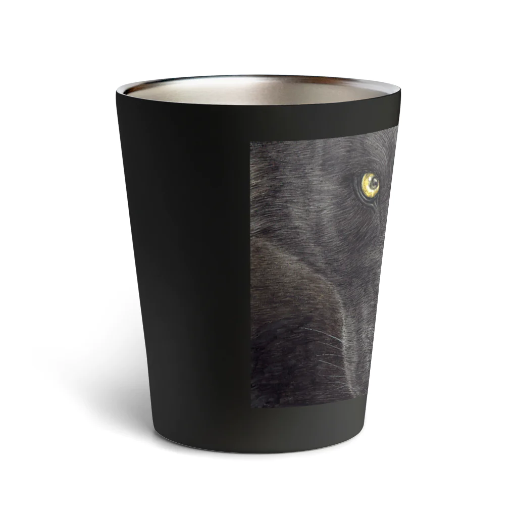 アラスカ野生動物画家きむらけいのBLACK WOLF Thermo Tumbler