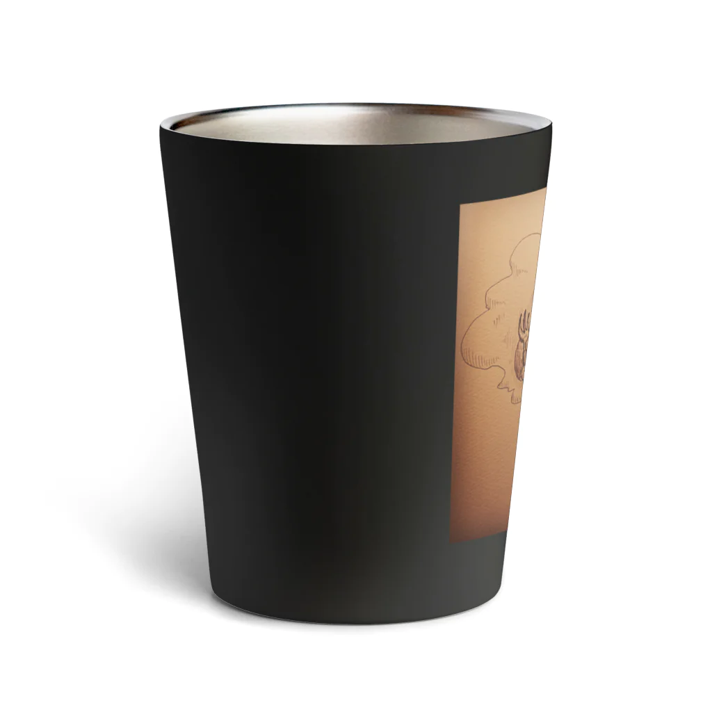 ハモリアオイ GOODS SHOPの食いしん坊うさぎ、夢の中まで Thermo Tumbler