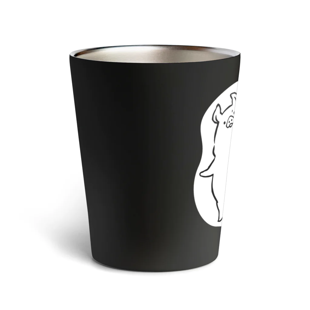 前髪ぱっつん◆SUZURI店の豚しか勝たん。大人の黒 Thermo Tumbler