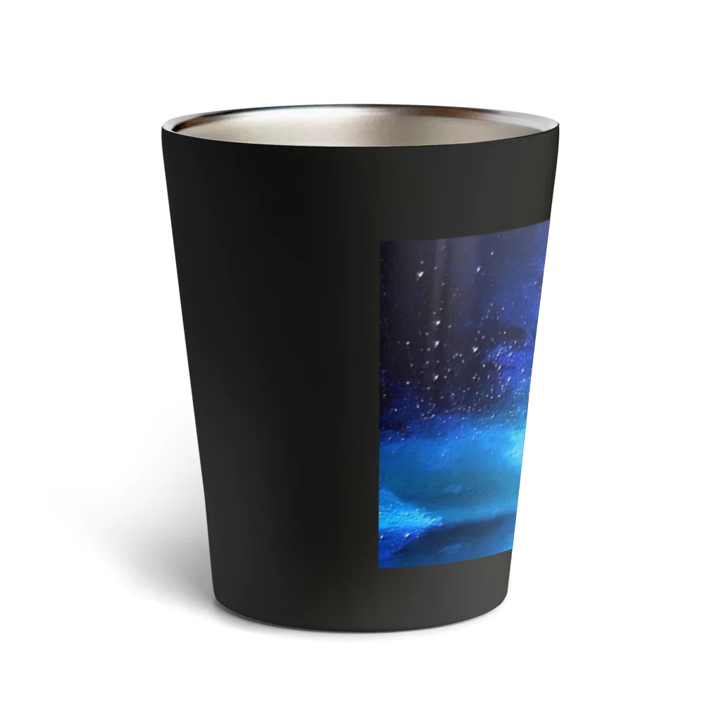 【ホラー専門店】ジルショップの絵画風の幻想的な星空(横長) Thermo Tumbler