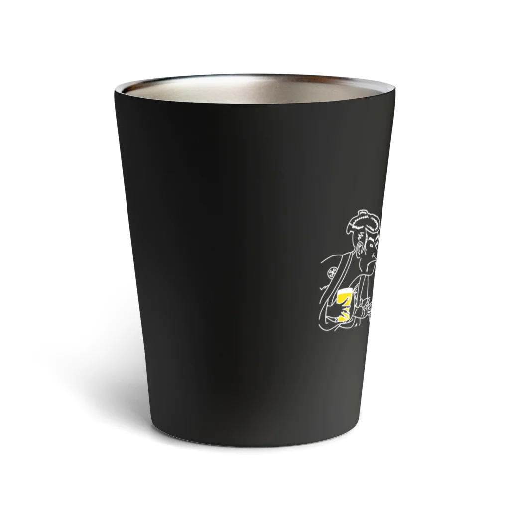 ビールとアート TM-3 Designの名画 × BEER（浮世絵男女）白線画 Thermo Tumbler