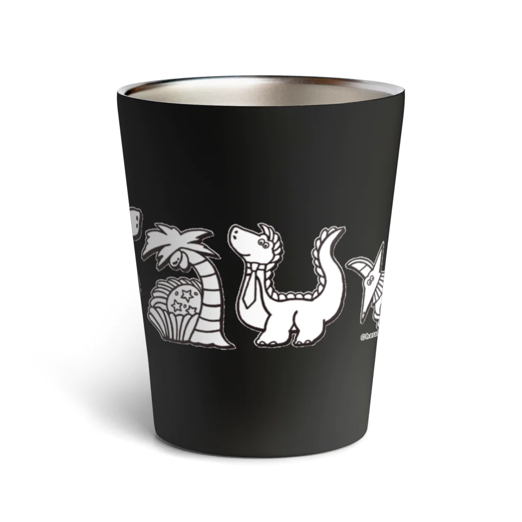 はらたけあおいろのdinosaur/モノクロver. Thermo Tumbler