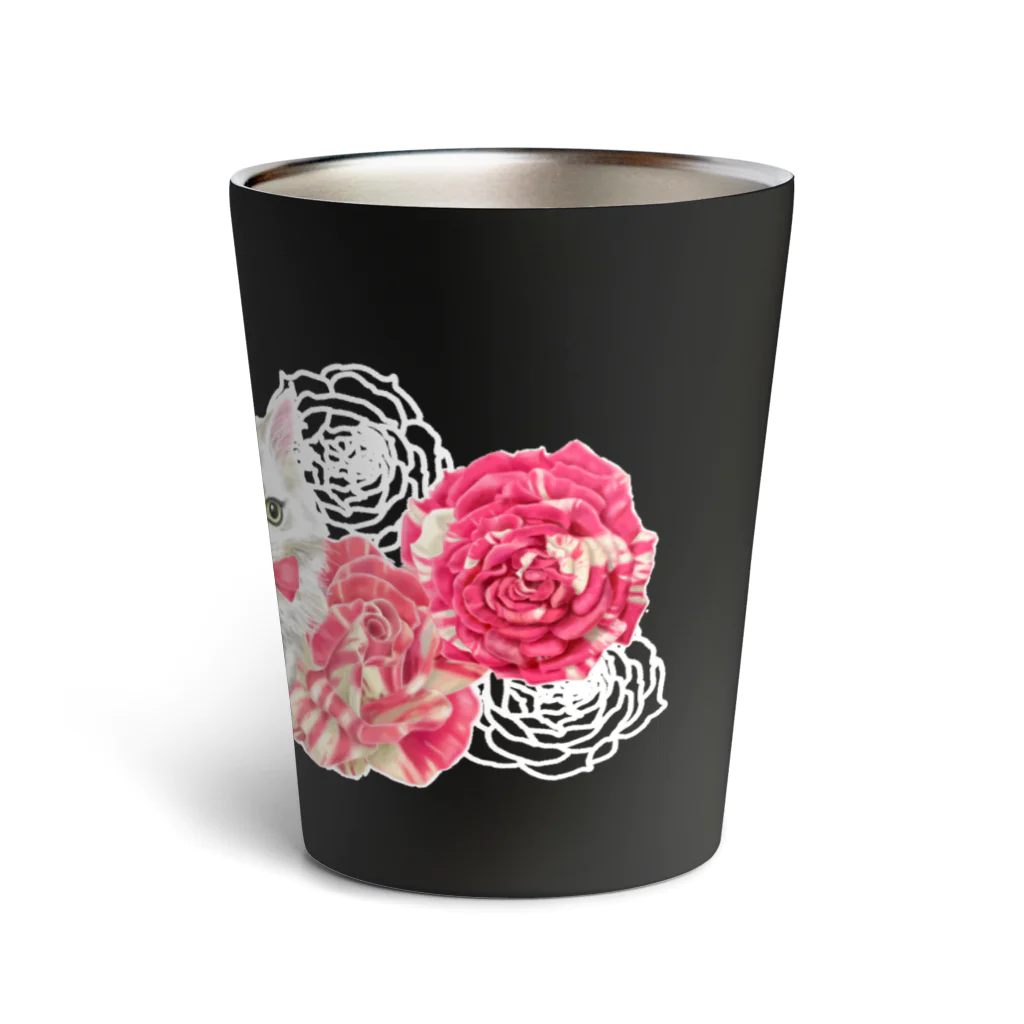 Ａｔｅｌｉｅｒ　Ｈｅｕｒｅｕｘの薔薇とチンチラシルバー Thermo Tumbler