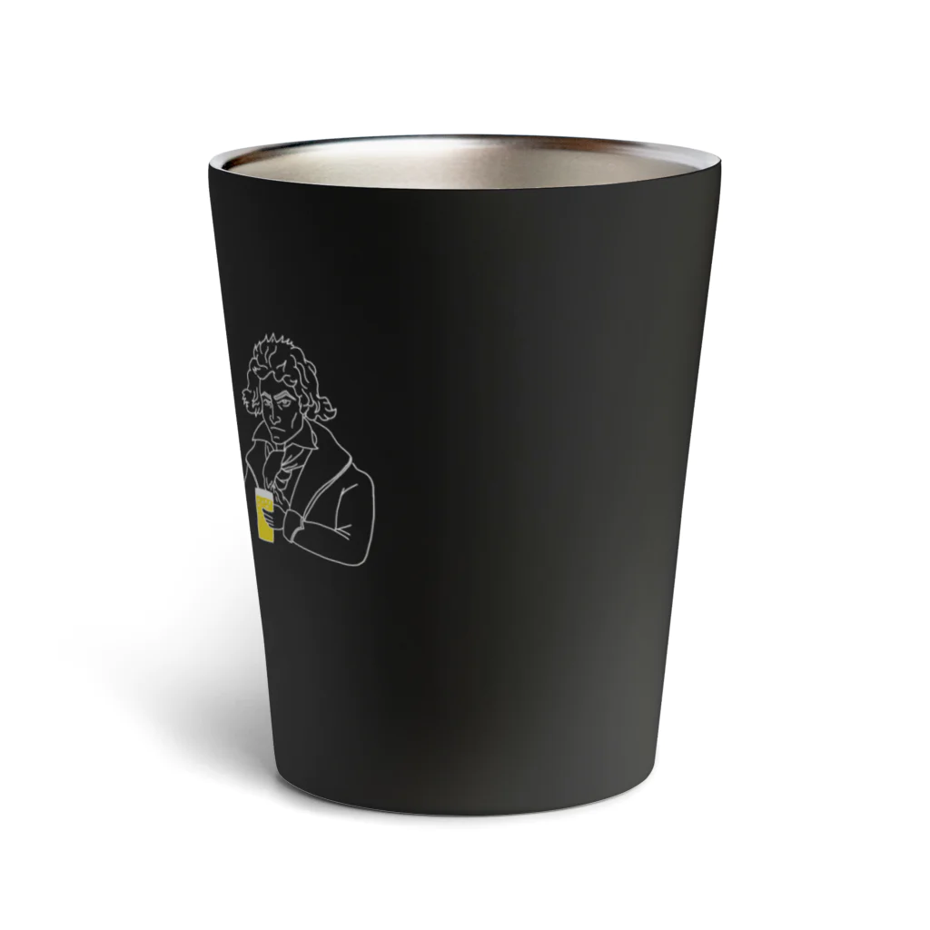 ビールとアート TM-3 Designの偉人 × BEER（三人の音楽家）白線画 Thermo Tumbler