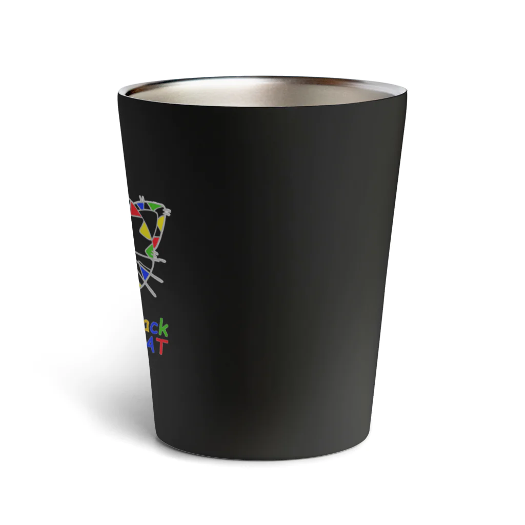 アインシュタインキャットのブラックキャット Thermo Tumbler