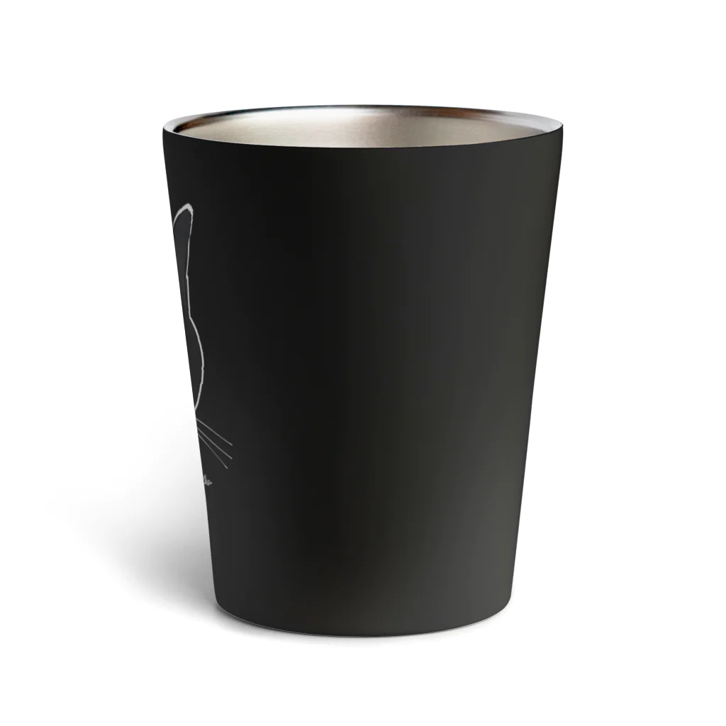 小鳥と映画館の青い瞳の黒猫 Thermo Tumbler