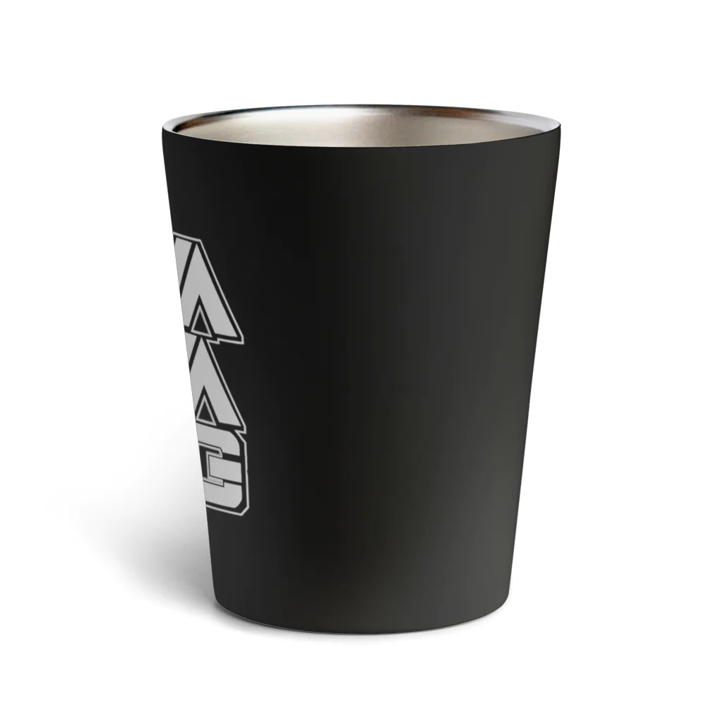 mf@PomPomBlogのPom City Four Logo（white） Thermo Tumbler