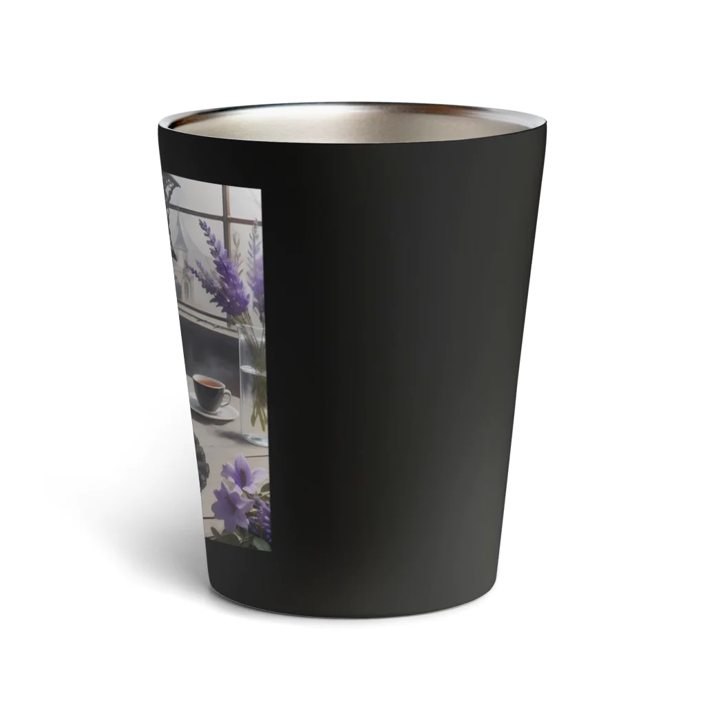 【ホラー専門店】ジルショップの黒と紫のゴシックドール Thermo Tumbler