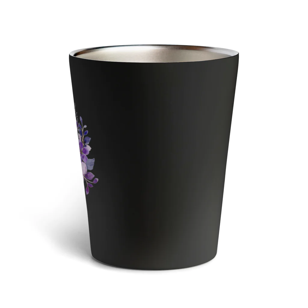 Mellow-Skyの紫の花と影 Thermo Tumbler