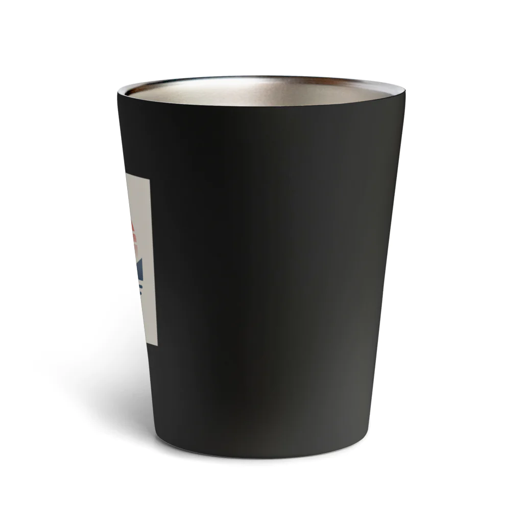 moontajの夕陽に映える鶴と富士 Thermo Tumbler