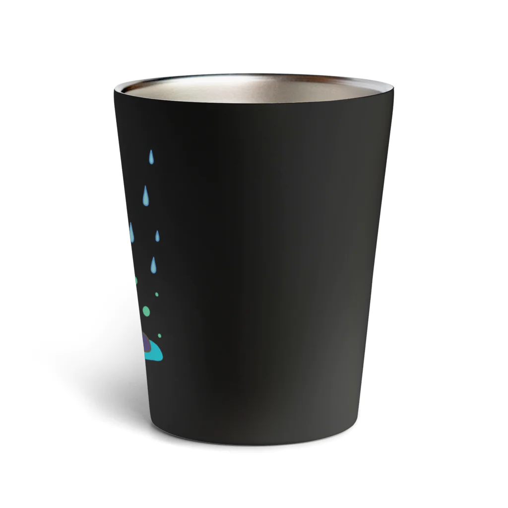 あおつるSUZURIショップの雨の日の小さな友達 Thermo Tumbler