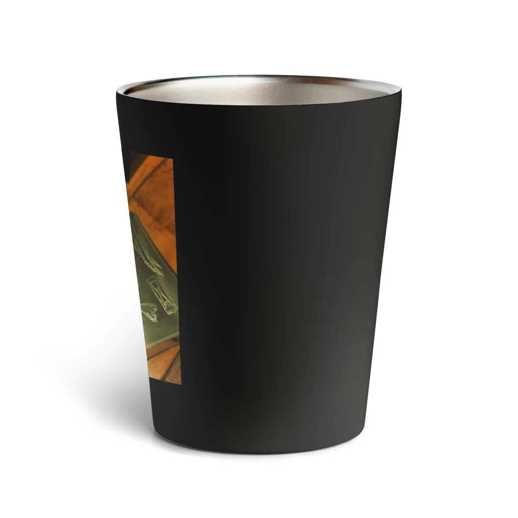 黒猫と三毛と茶トランズのpippiのらくがきシリーズスキットル編 Thermo Tumbler