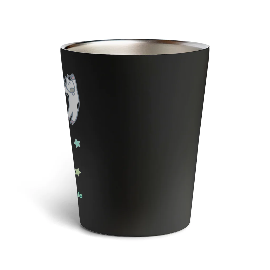 ぽんぽこあんぽんたんの牛は鼻ピでパーリーピーポー！（背景なし） Thermo Tumbler