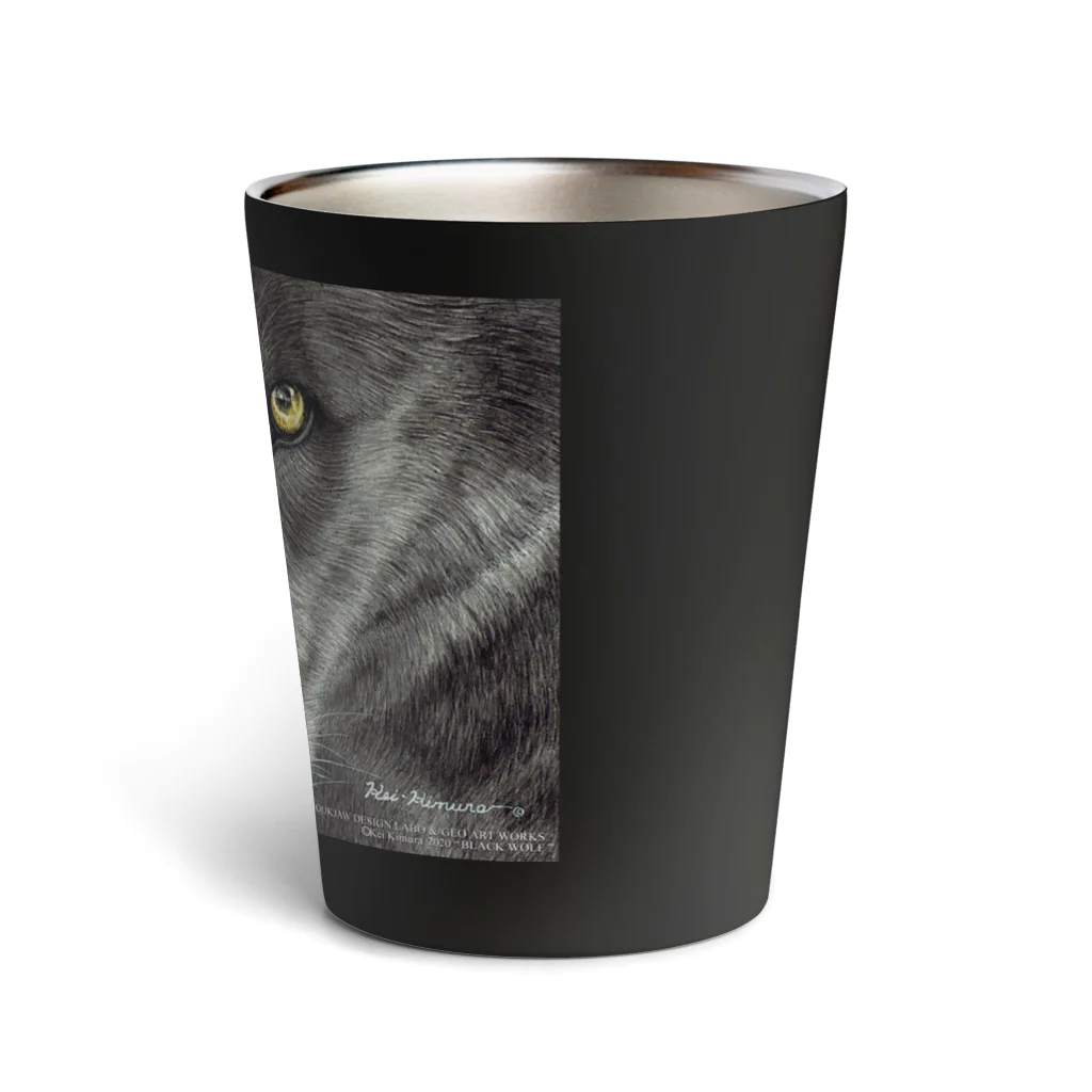 アラスカ野生動物画家きむらけいのBLACK WOLF Thermo Tumbler