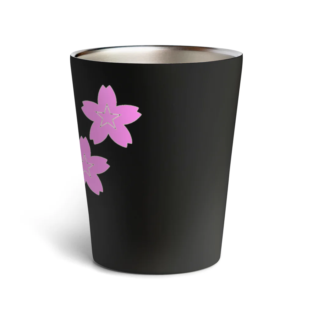 KOKI MIOTOMEの星桜紋（流れ星ピンク）　Star cherry blossom Crest (Shooting star pink）) Thermo Tumbler