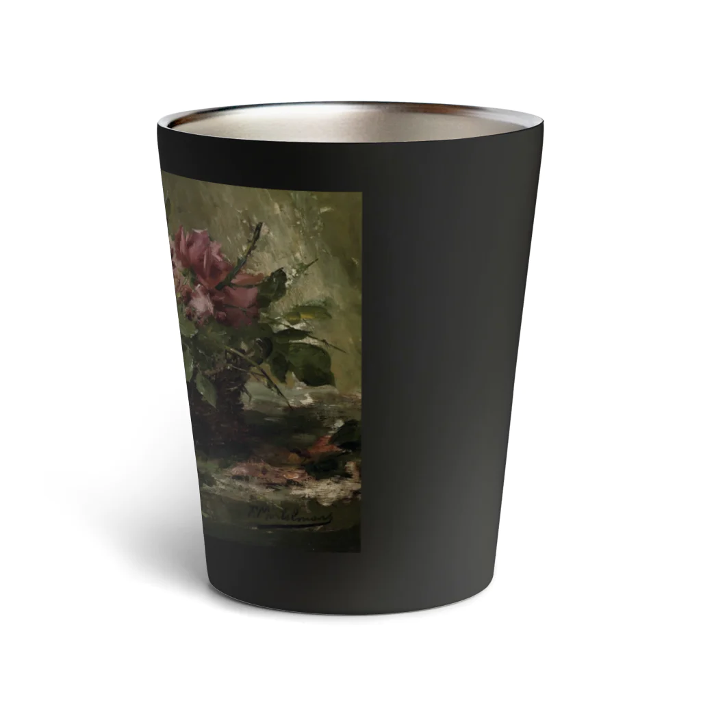 花名画アートグッズのフランス・モルテルマン《バスケットのピンクの薔薇》 Thermo Tumbler