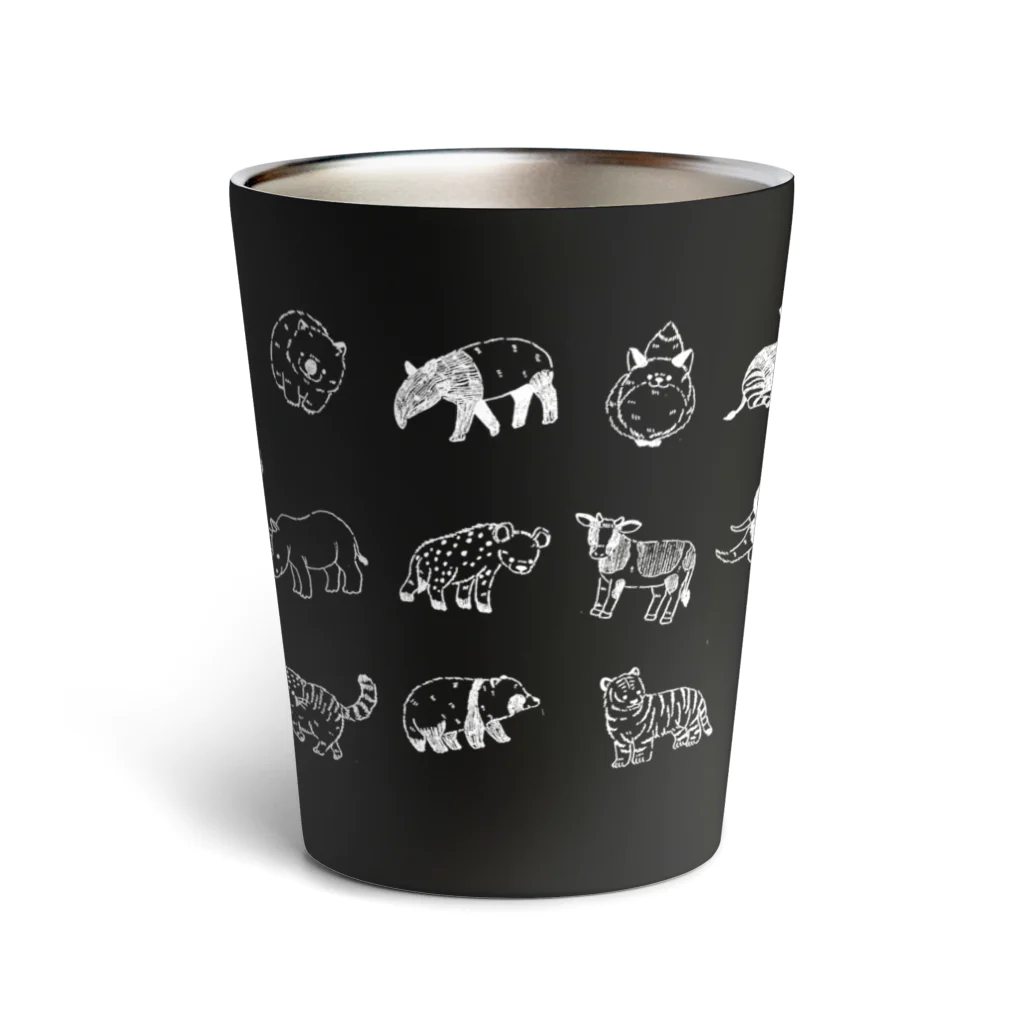 すずきいときちの動物スケッチ(白線画 Thermo Tumbler