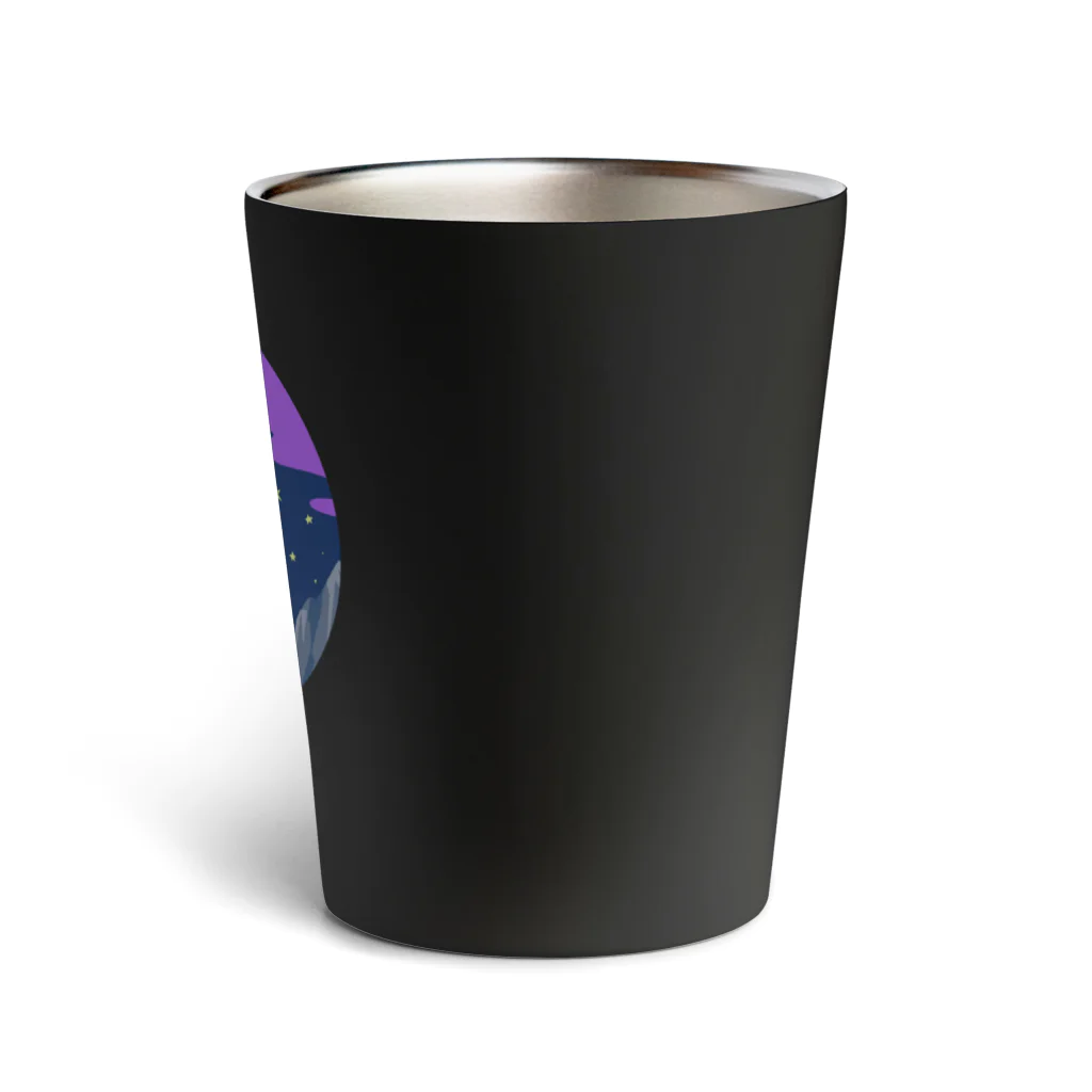 CHIMNEY雑貨店の山の上を飛ぶななしのおばけちゃん Thermo Tumbler