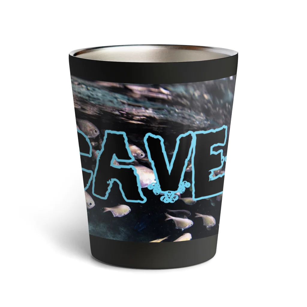 (株)えくぼの[BLUECAVEロゴ] Thermo Tumbler