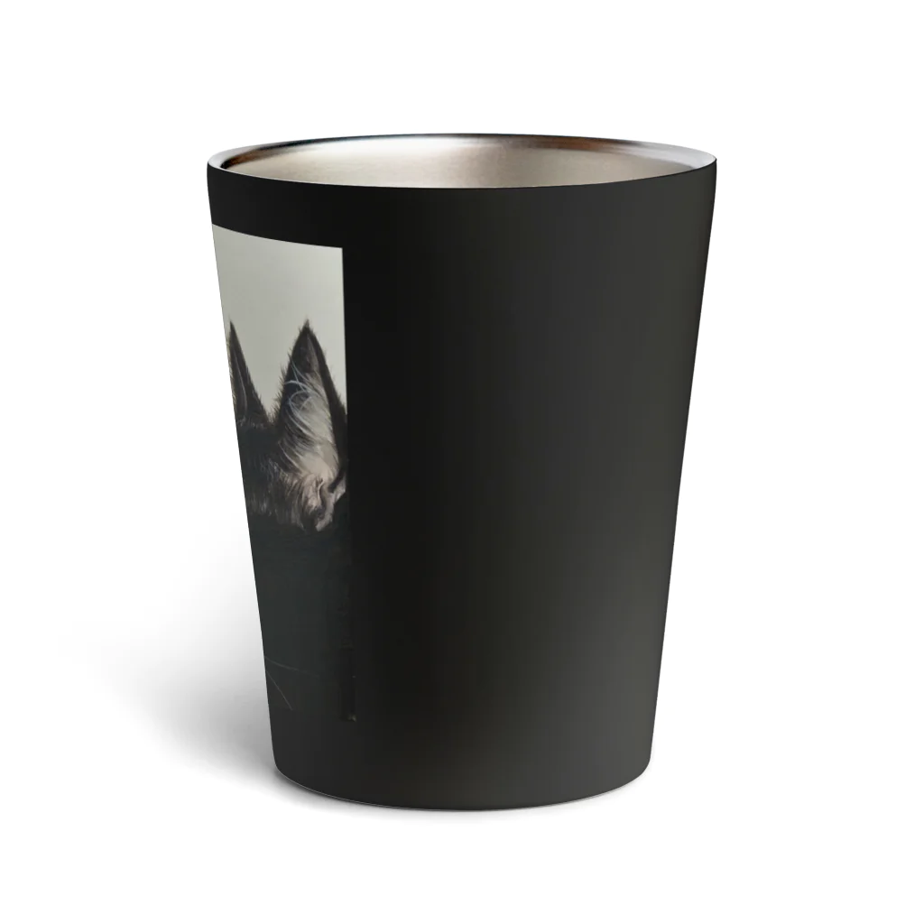 おちょぴの金魚と黒猫 Thermo Tumbler