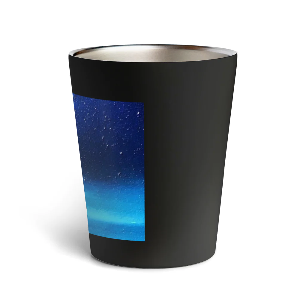 【ホラー専門店】ジルショップの絵画風の幻想的な星空(横長) Thermo Tumbler