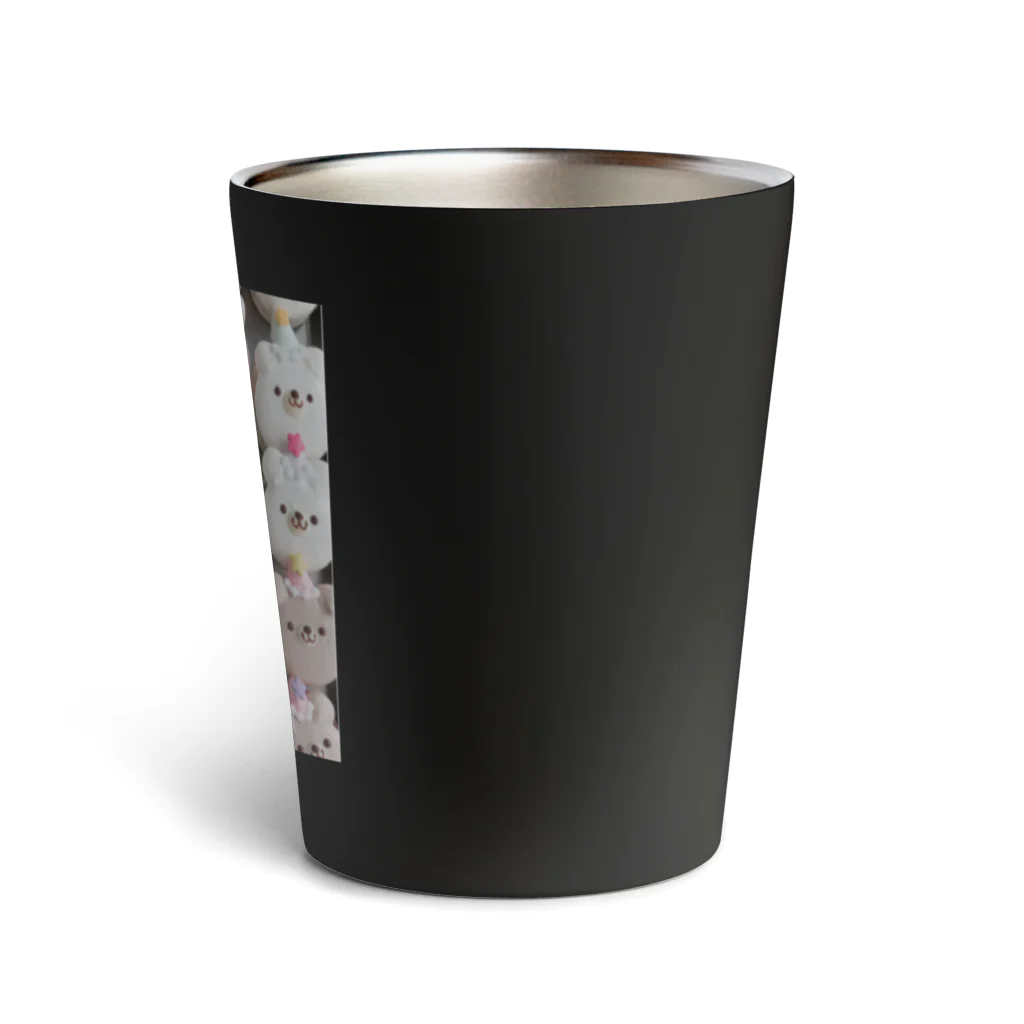 Bonbons magieのパーティーくまちゃんマカロン×ロゴ Thermo Tumbler