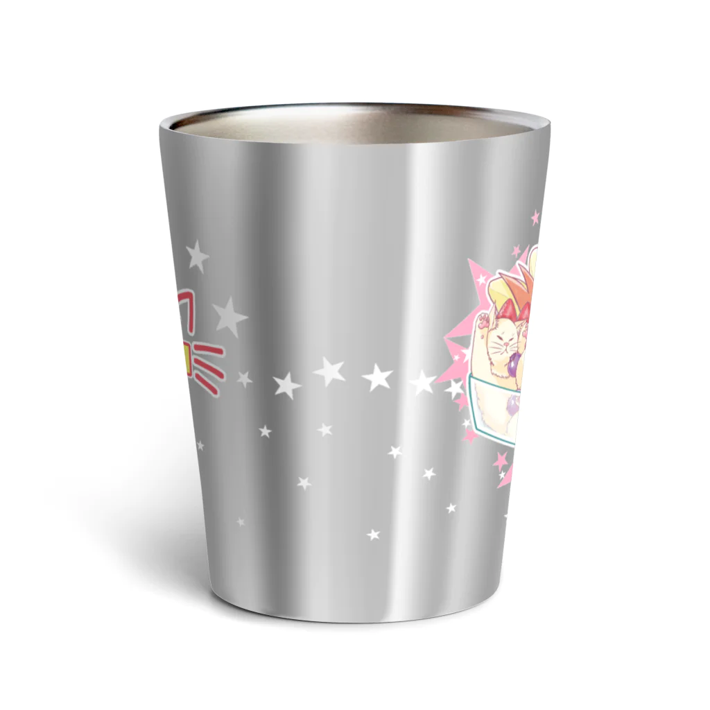 ☆弥＠怪我猫×2保護中の純喫茶ヌッコ★プリンアラネコダヨドーモ Thermo Tumbler