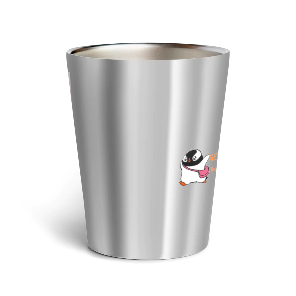 ヤママユ(ヤママユ・ペンギイナ)のふたごのジェンツーペンギン(キラキラロゴつき) Thermo Tumbler