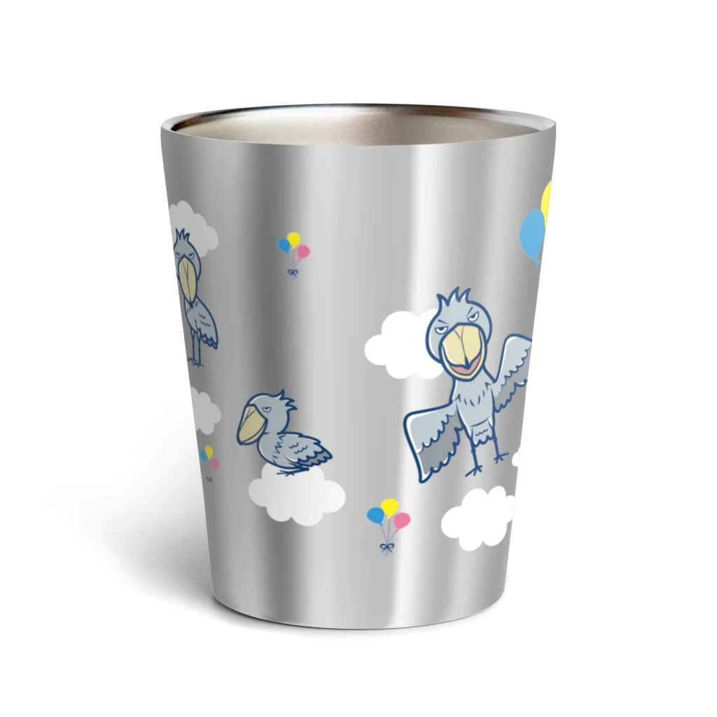 ハシビロ☆SHOPのハシビロコウ☆walking in the sky Thermo Tumbler