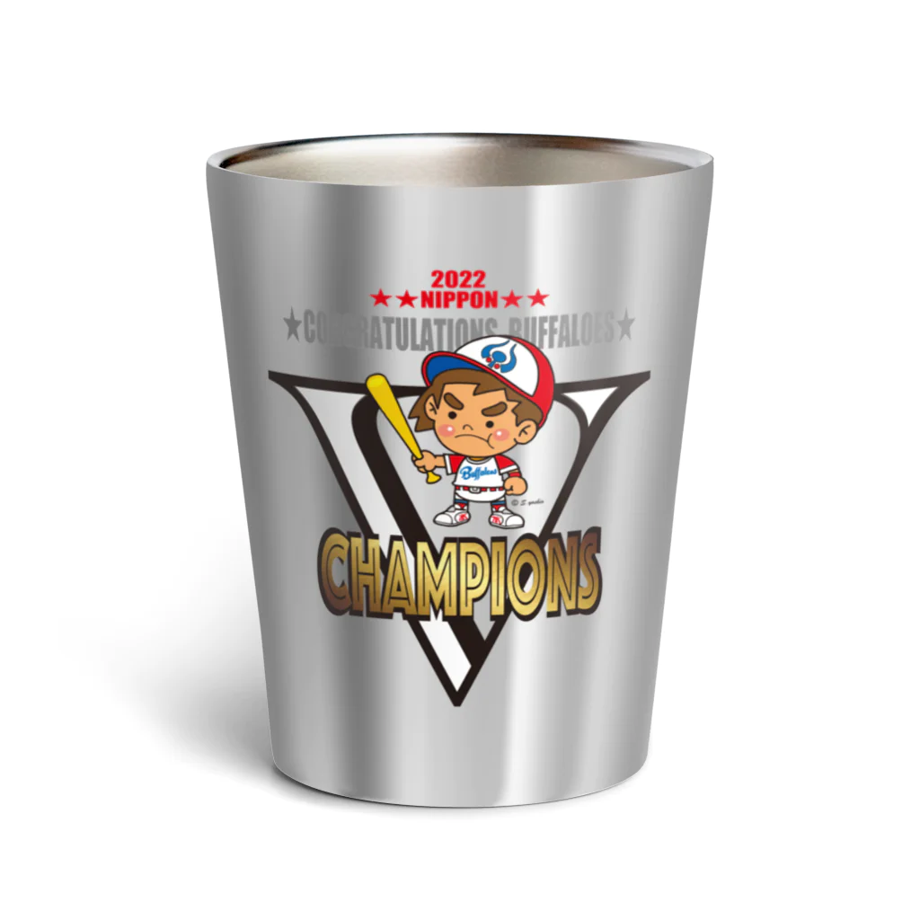 ☆2022-NIPPON CHAMPIONS【日本シリーズ優勝／記念】 / バッファ君 goods【近鉄バファローズ／1976-1996】 (  TANNEN-osaka )のサーモタンブラー通販 ∞ SUZURI（スズリ）