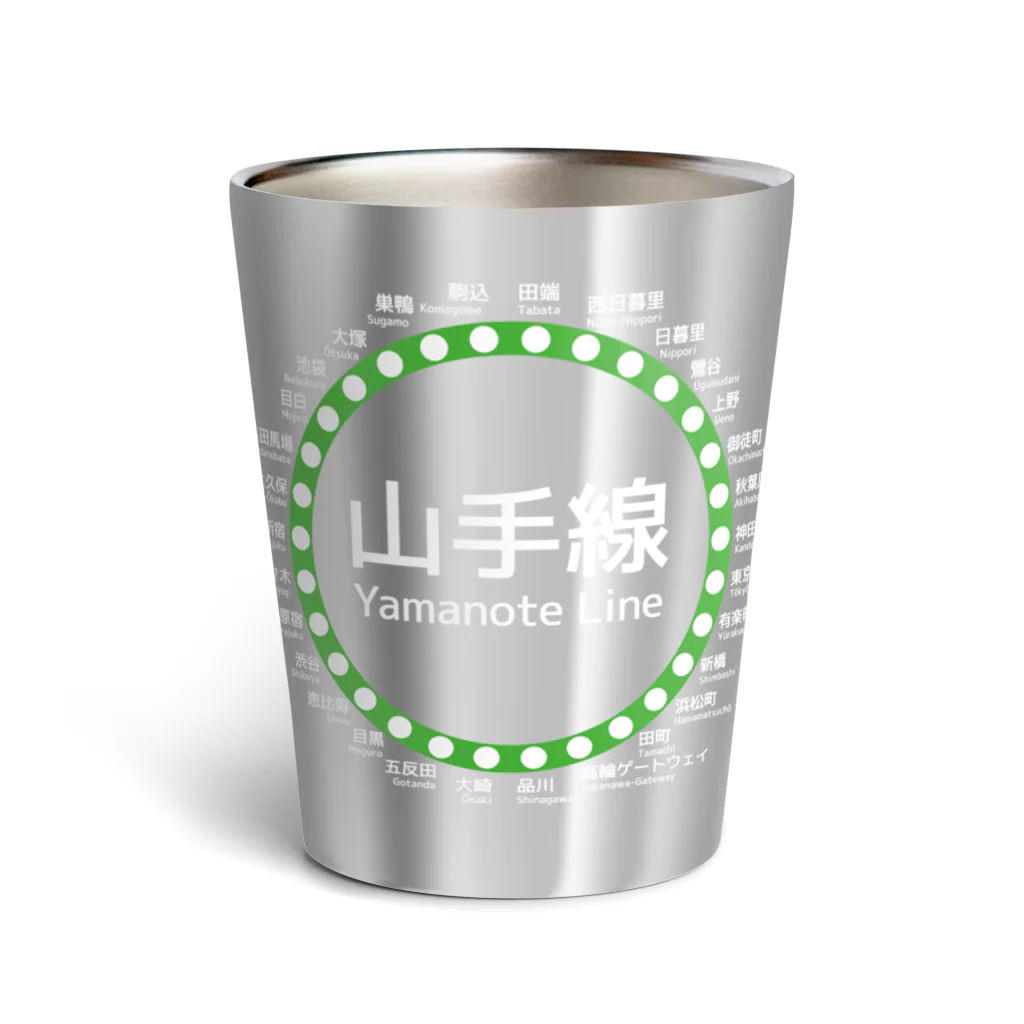 DRIPPEDのJR山手線路線図 白ロゴ Thermo Tumbler