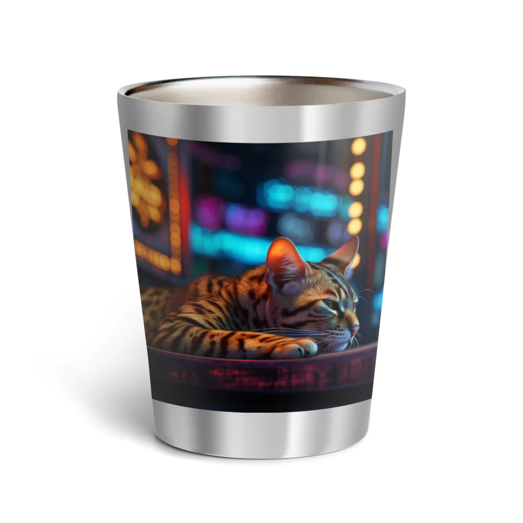 ネオンストリートANIMALのベンガル#3【ネオンストリートcat】 Thermo Tumbler